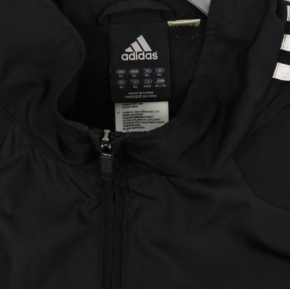 ADIDAS Mens Trio Black Full Zip Windbreaker Soccer Jacket Coat Size XL - Picture 7 of 7